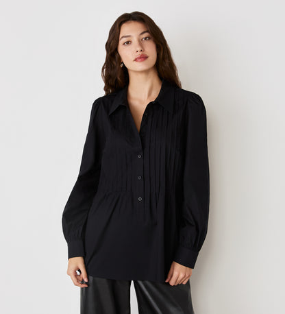 Mimi Black Cotton Rich Shirt