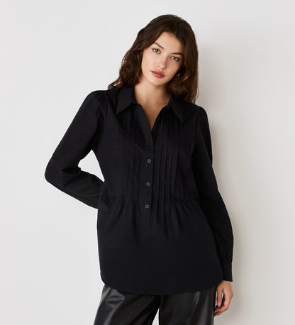 Mimi Black Cotton Rich Shirt