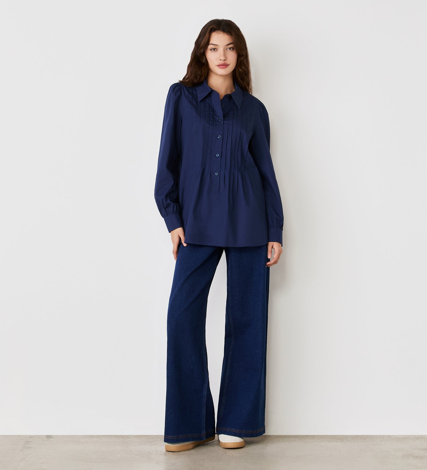 Mimi Navy Cotton Rich Shirt