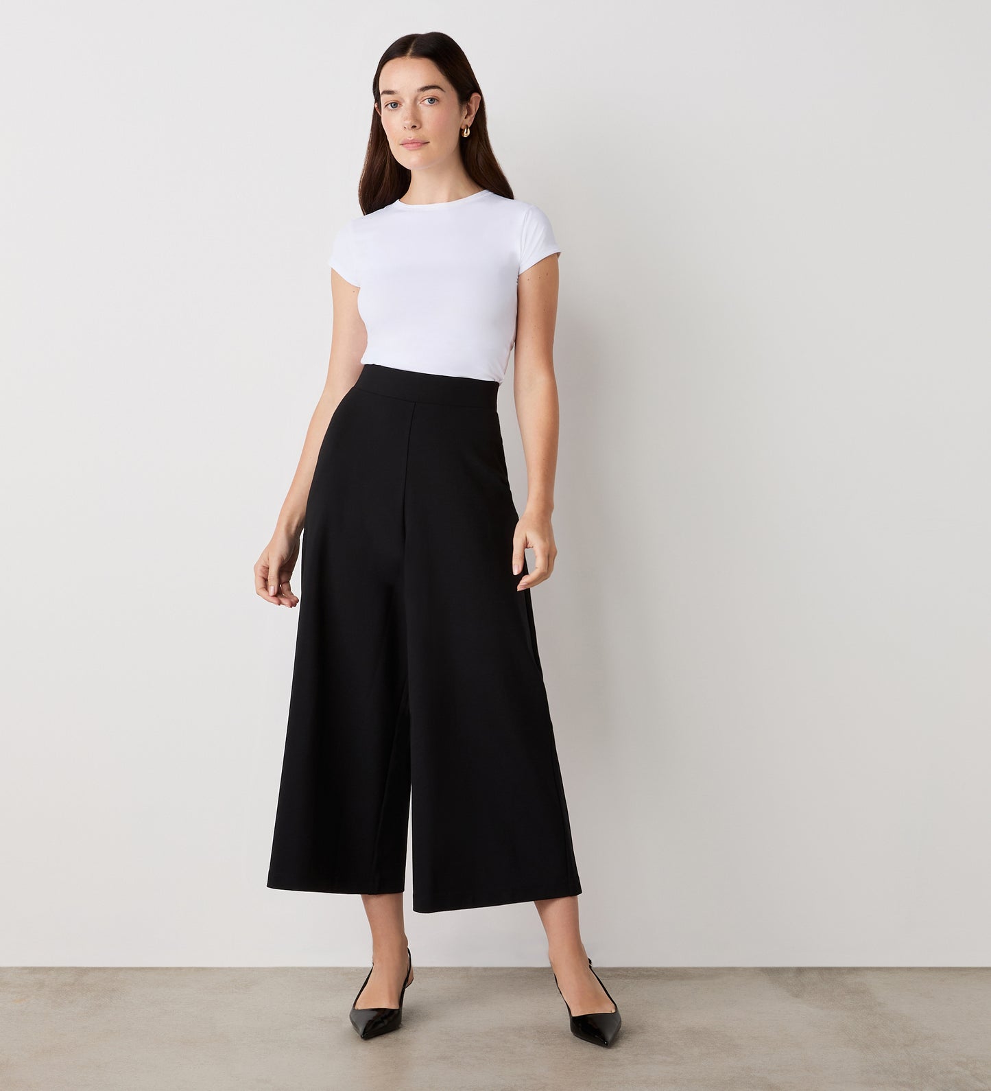 Miribel Black Cropped Ponte Jersey Trouser