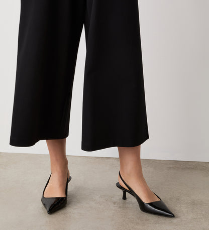 Miribel Black Cropped Ponte Jersey Trouser