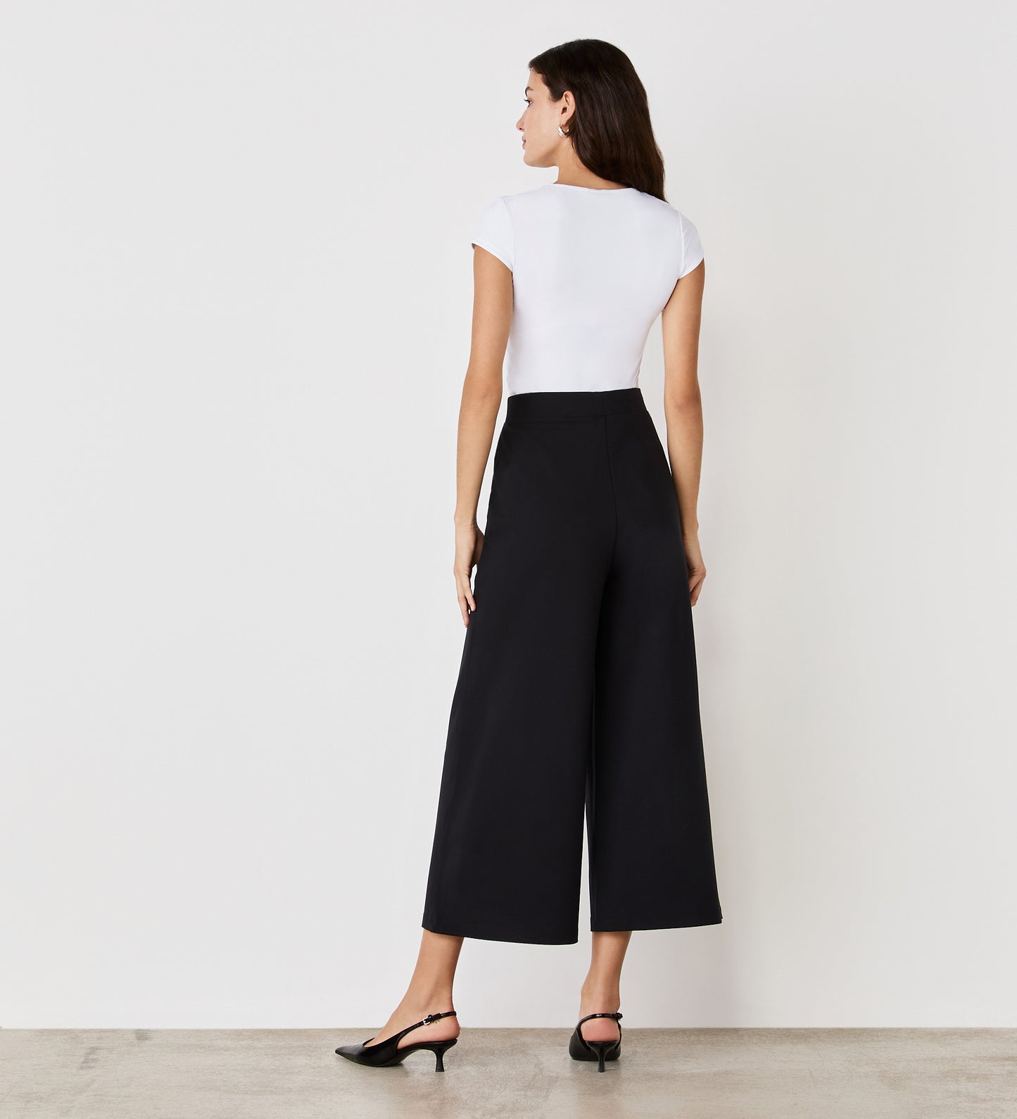 Miribel Black Ponte Jersey Wide Leg Trouser