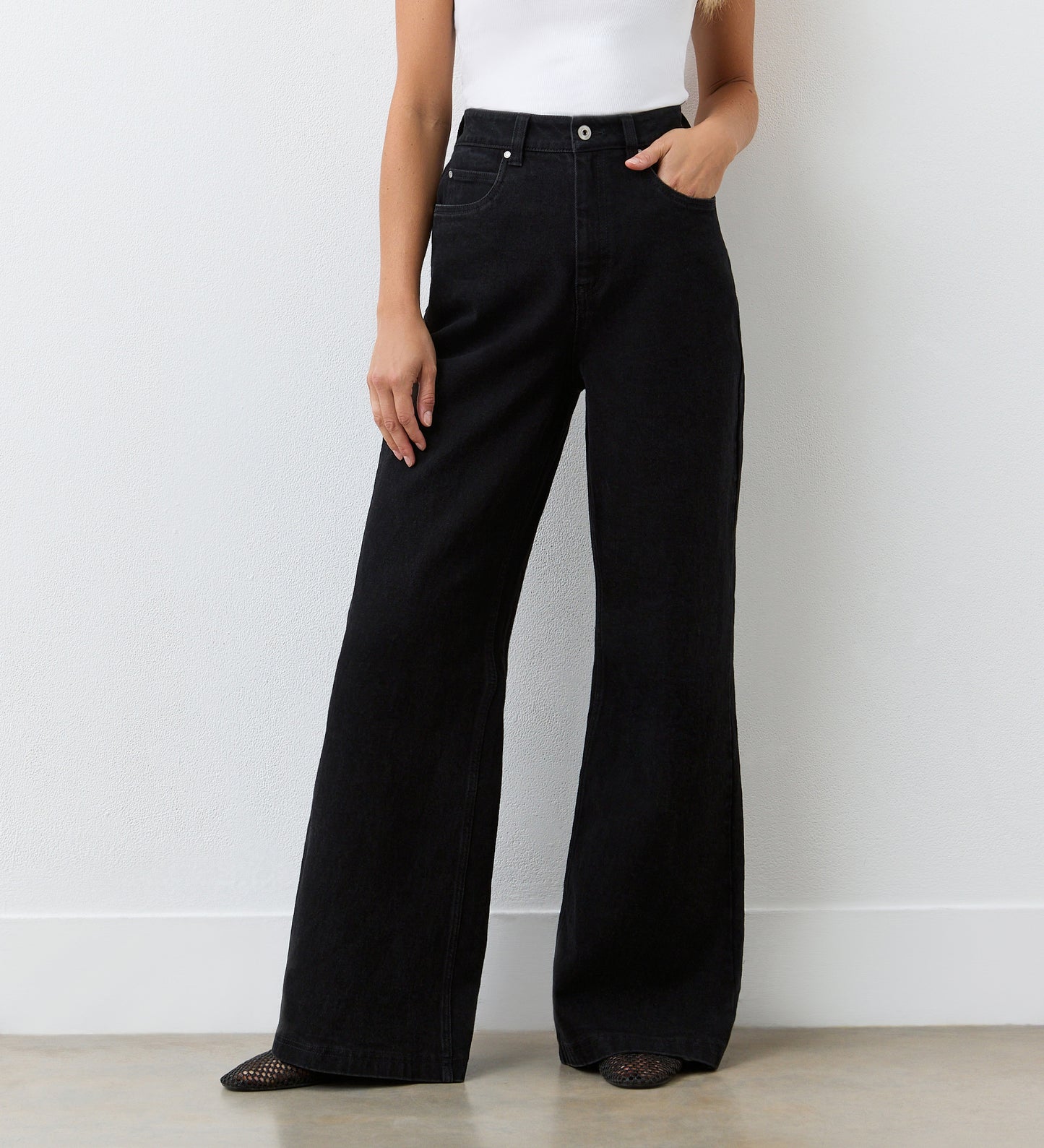 Monica Black Wide Leg Jeans