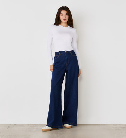 Monica Mid Wash Wide Leg Jeans