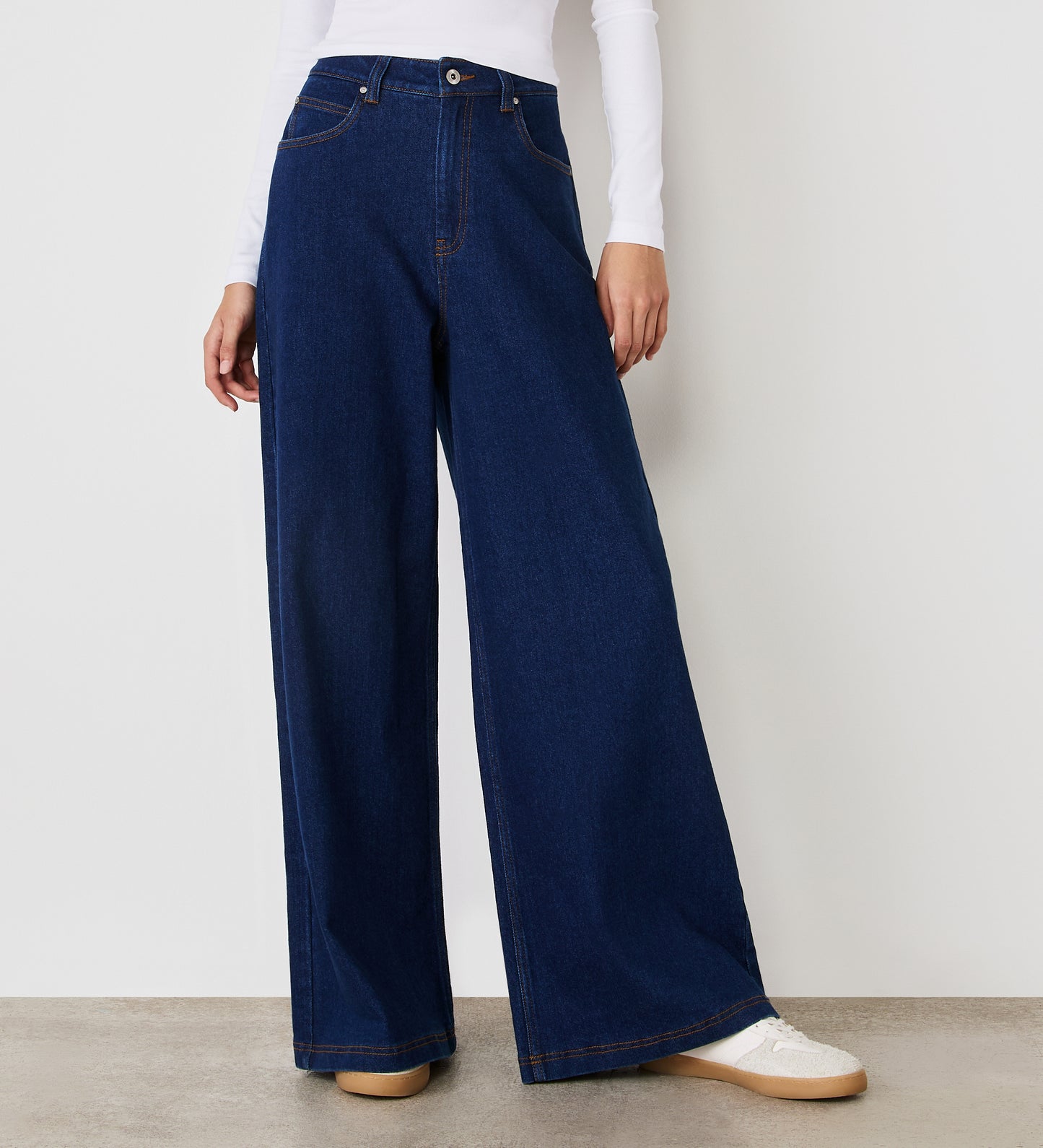 Monica Mid Wash Wide Leg Jeans