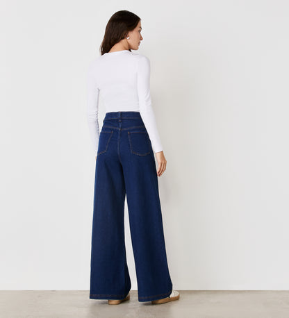 Monica Mid Wash Wide Leg Jeans