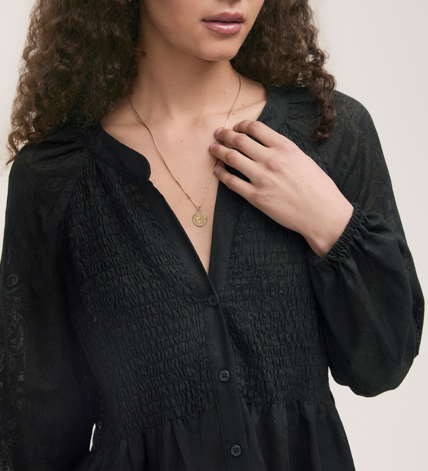 Martha Black Chiffon Blouse