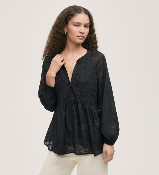 Martha Black Chiffon Blouse