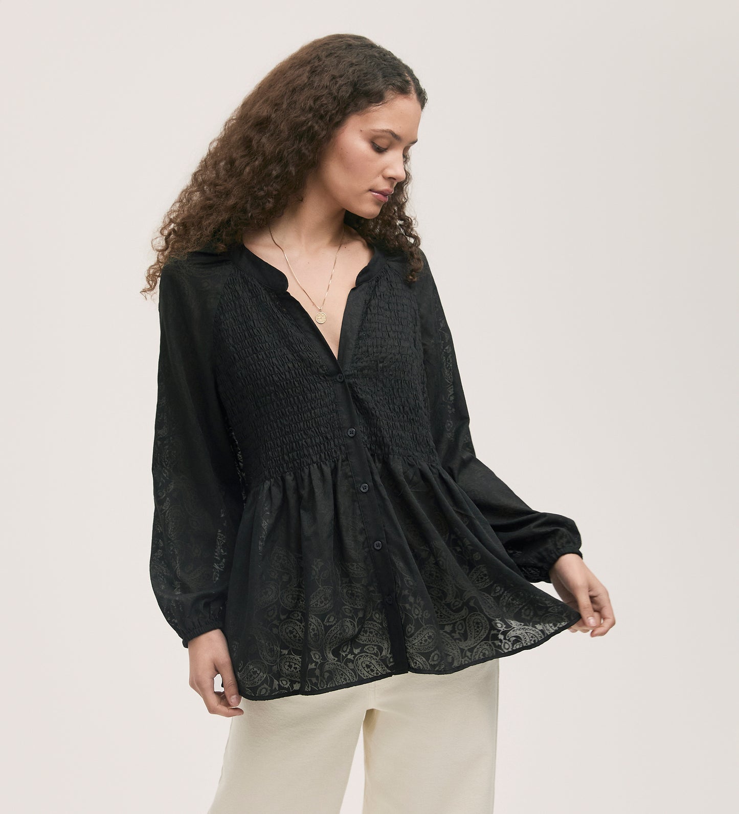 Martha Black Chiffon Blouse