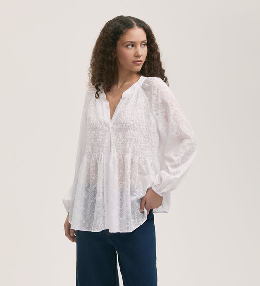 Martha White Chiffon Blouse