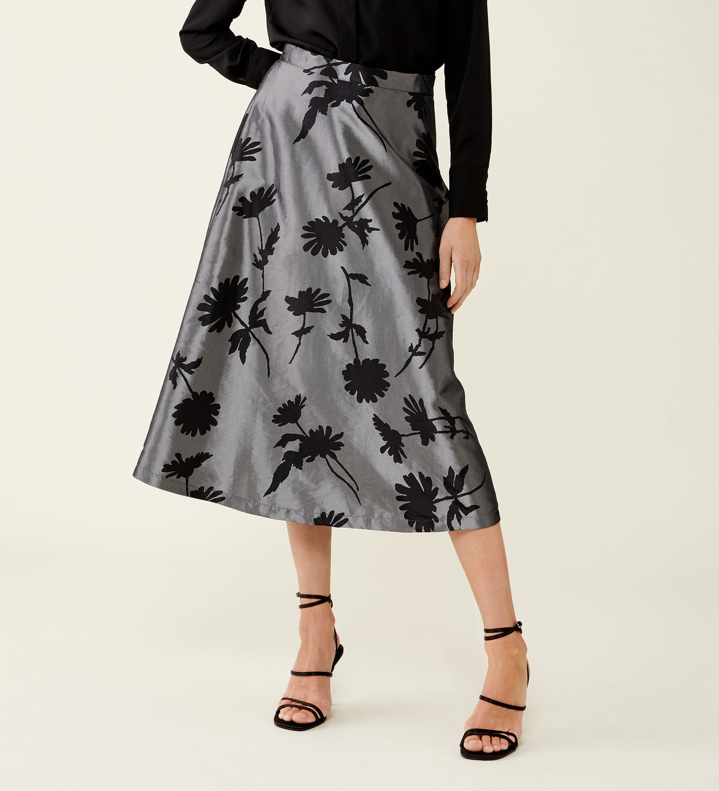 Naia Taffeta Midi Skirt