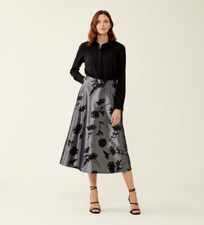 Naia Taffeta Midi Skirt