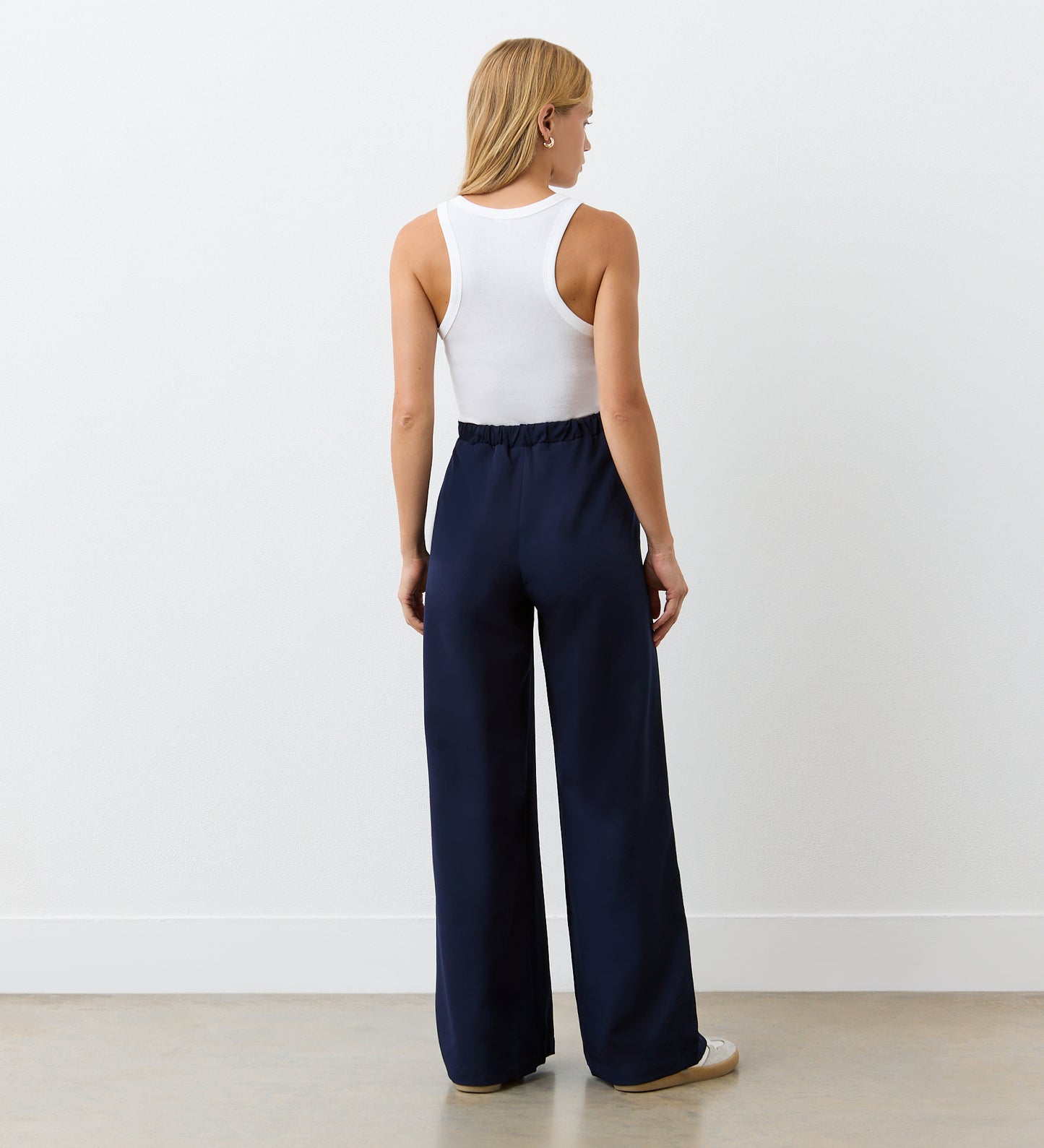 Nat Navy Palazzo Wide Leg Trouser