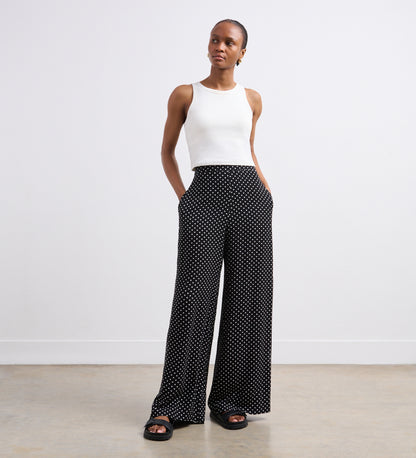 Nat Black Polka Dot Trouser