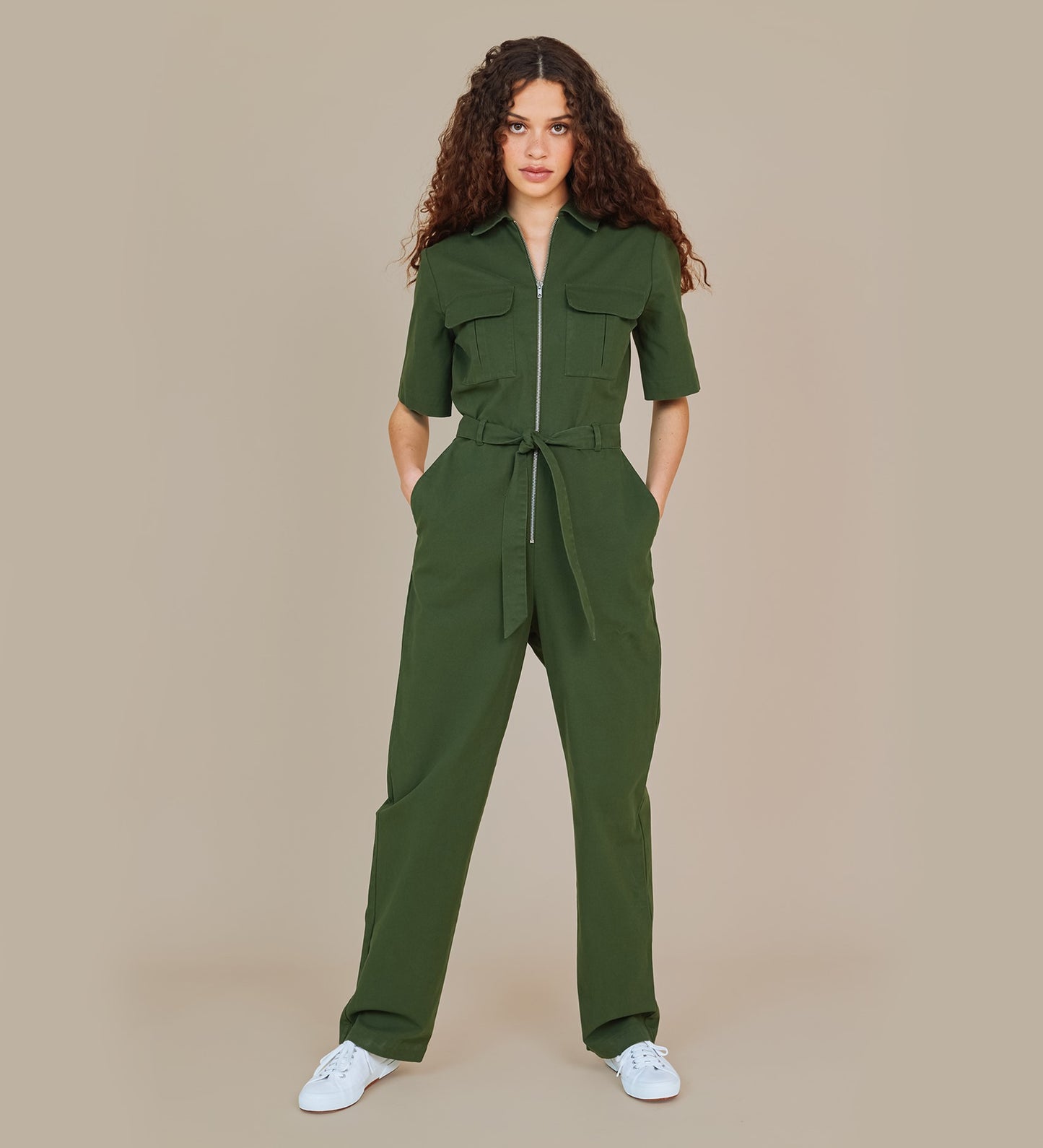 Jessie Khaki Jumpsuit