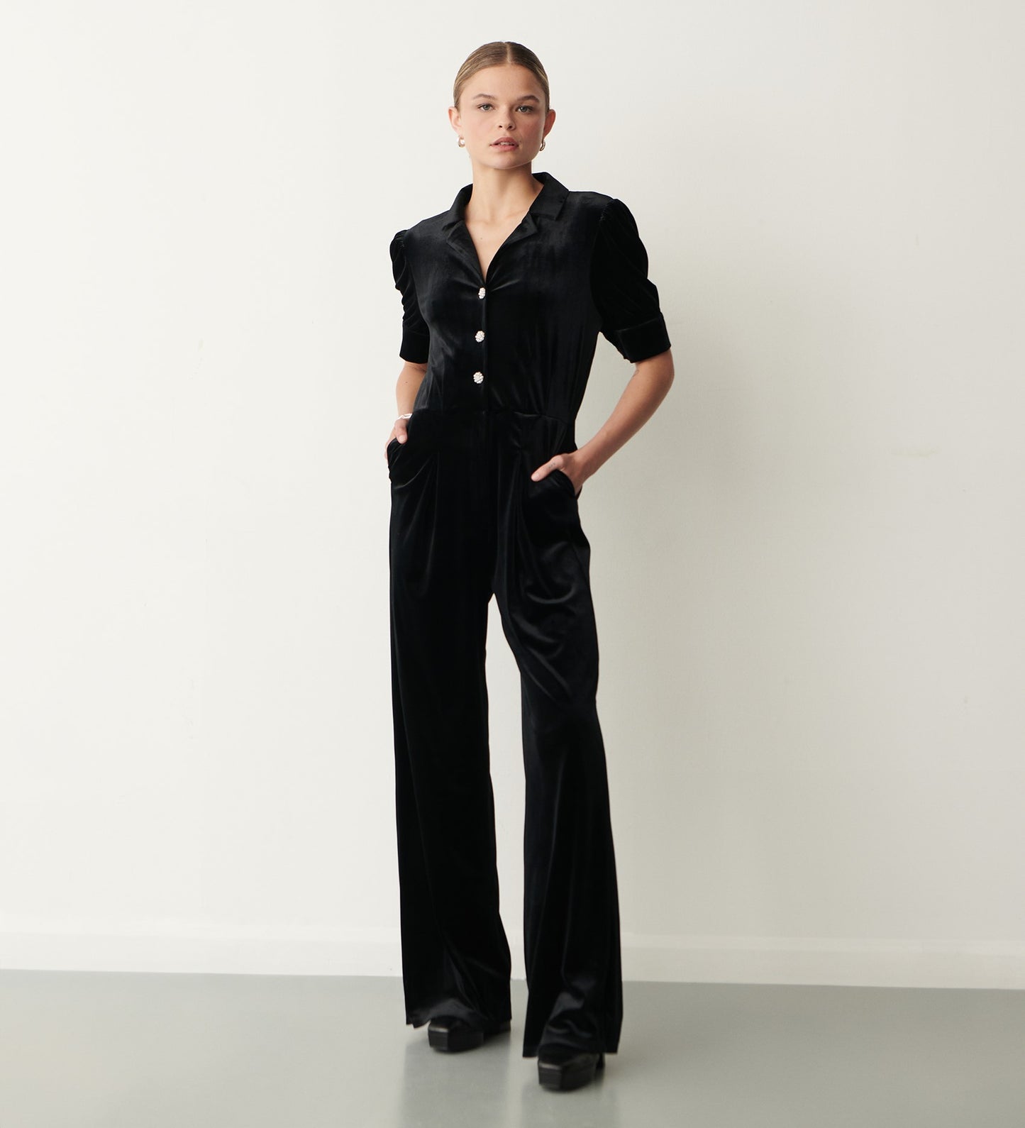 Frances Black Velvet Jumpsuit