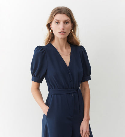 Brianna Navy Wide Leg Jumpsuit