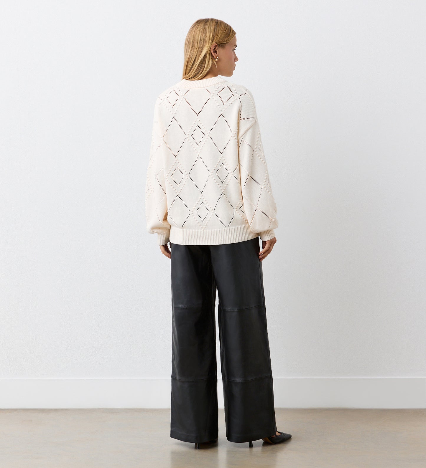 Odette Ivory Cotton Round Neck Jumper