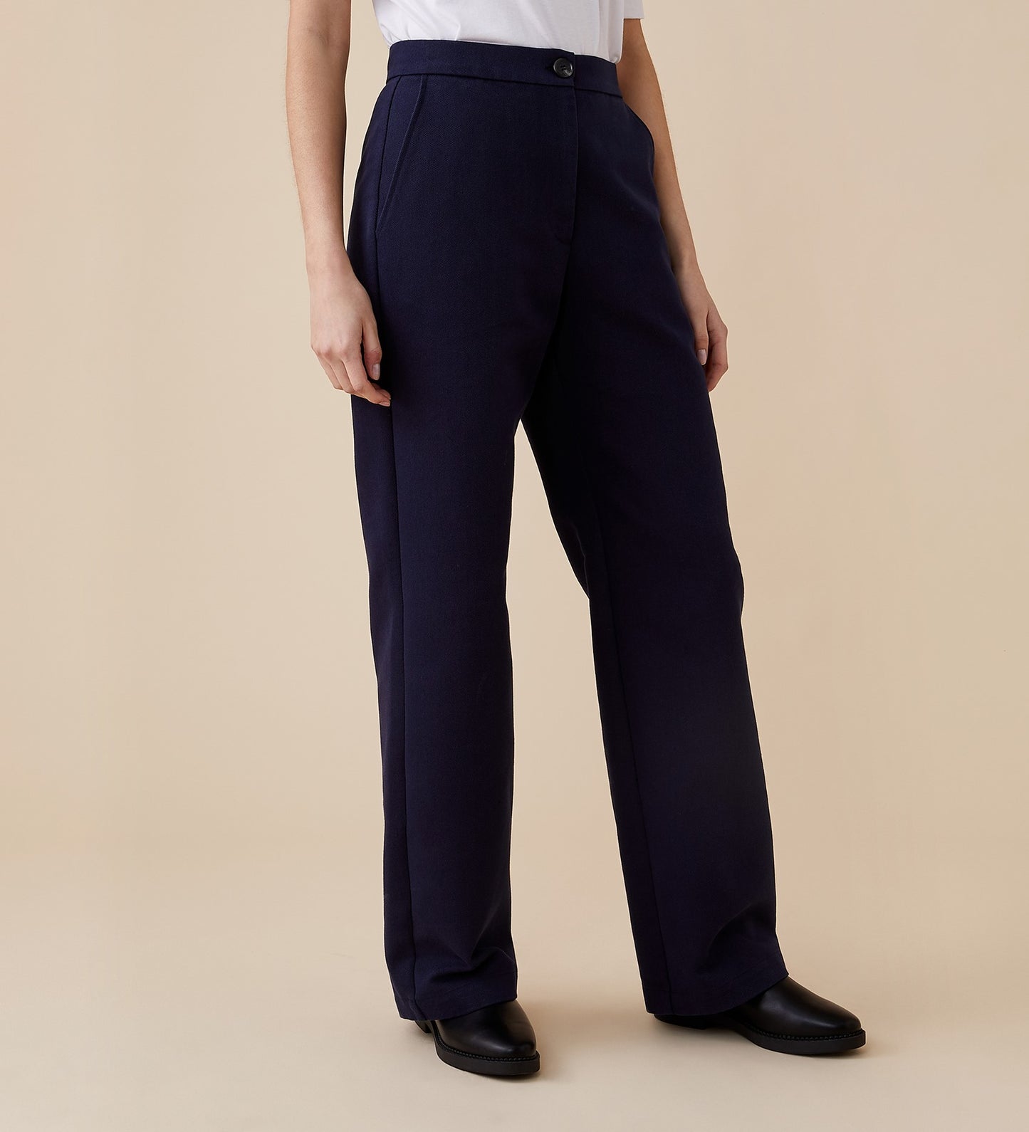 Maddie Cotton Rich Navy Trousers