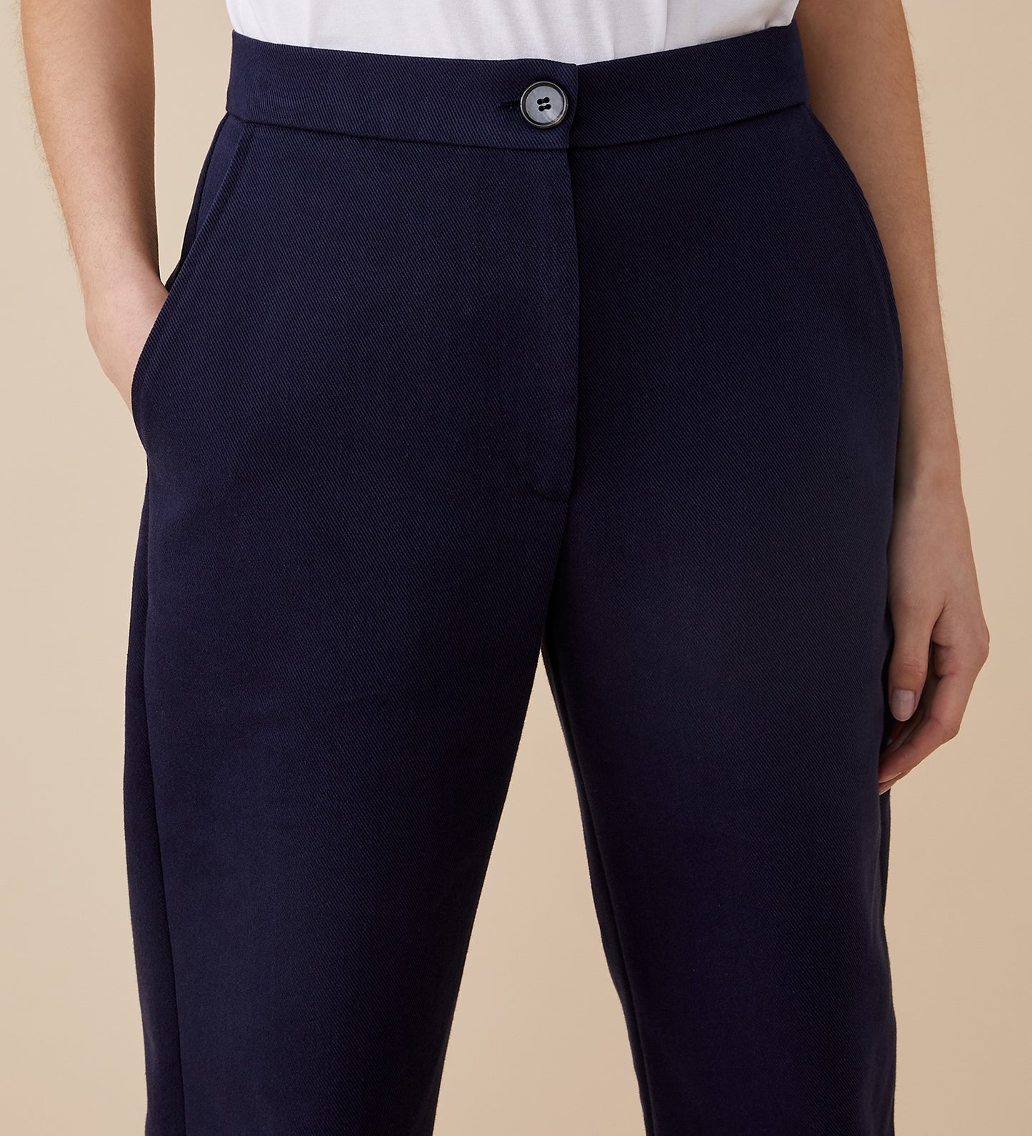 Maddie Cotton Rich Navy Trousers