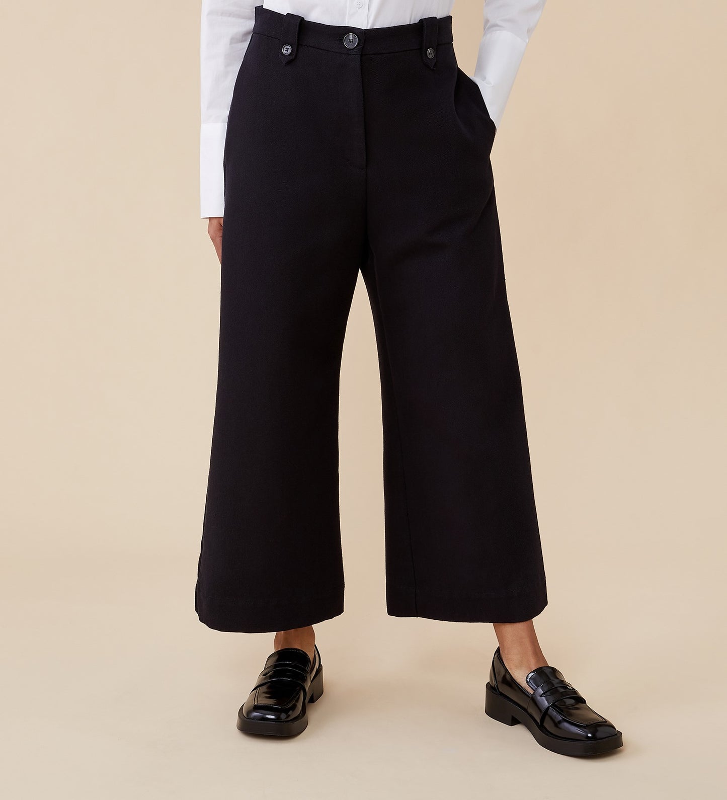 Alice Black Cotton Rich Trousers