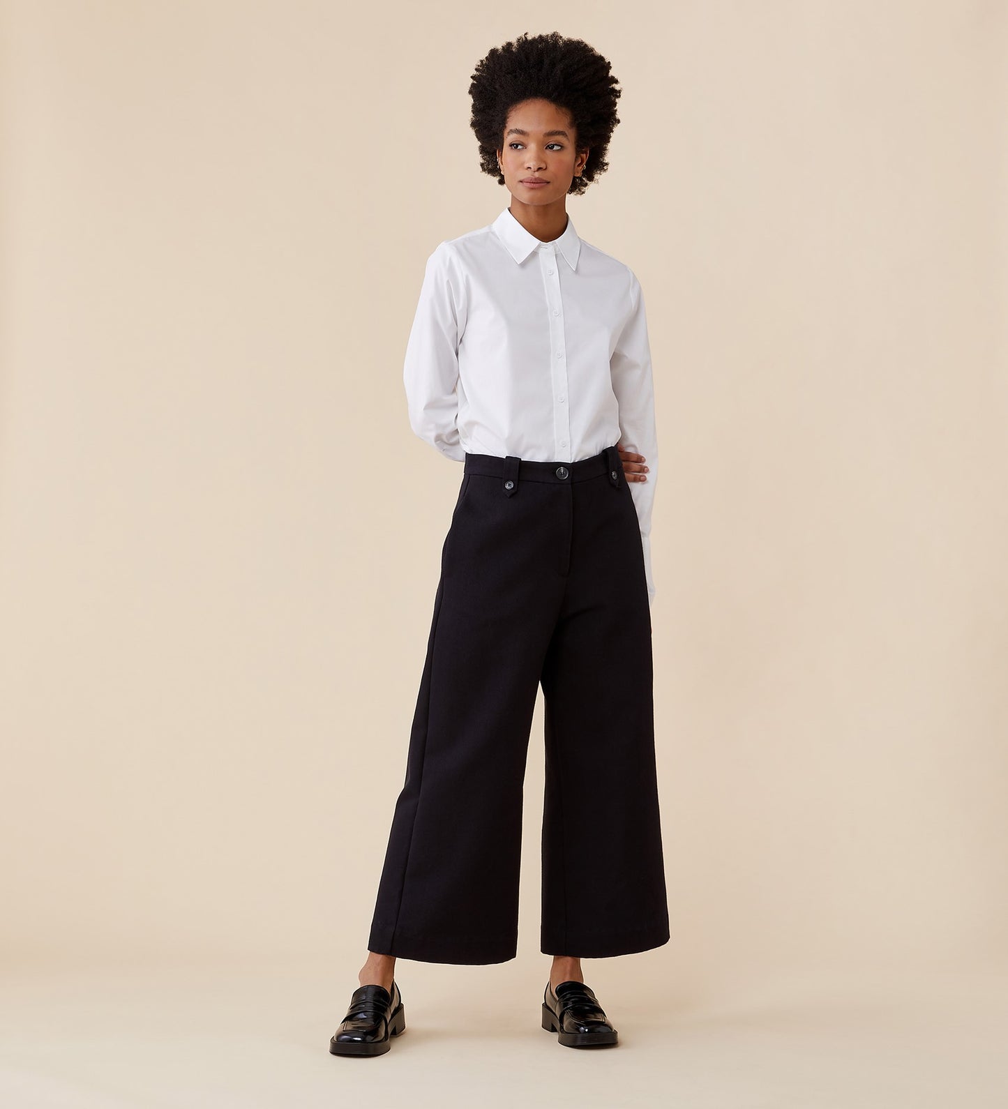 Alice Black Cotton Rich Trousers