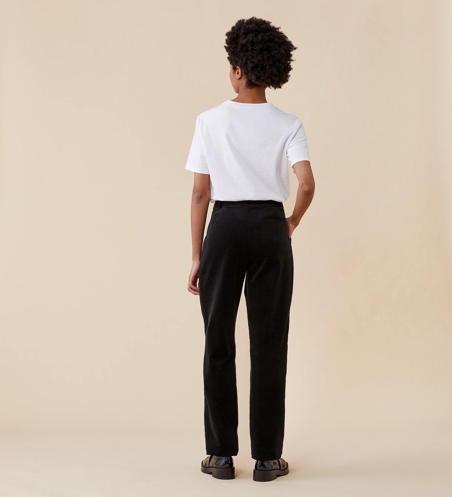 Ella Black Cotton Cord Trouser