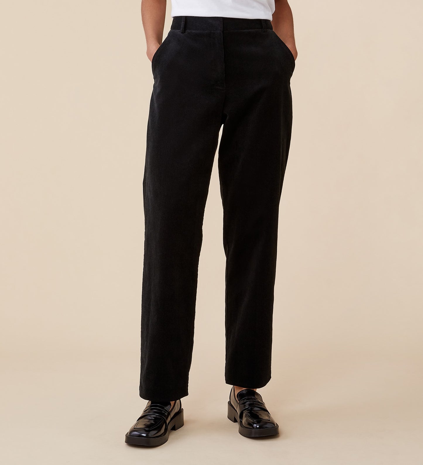 Ella Black Cotton Cord Trouser