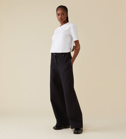 Harlow Black Cotton Rich Trouser