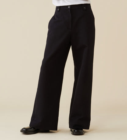 Harlow Black Cotton Rich Trouser