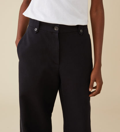 Harlow Black Cotton Rich Trouser