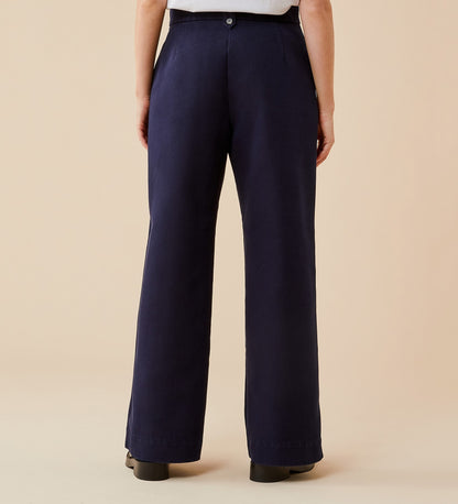 Harlow Navy Cotton Rich Trouser