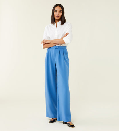 Jeanne Cornflower Blue Wide Leg Trousers