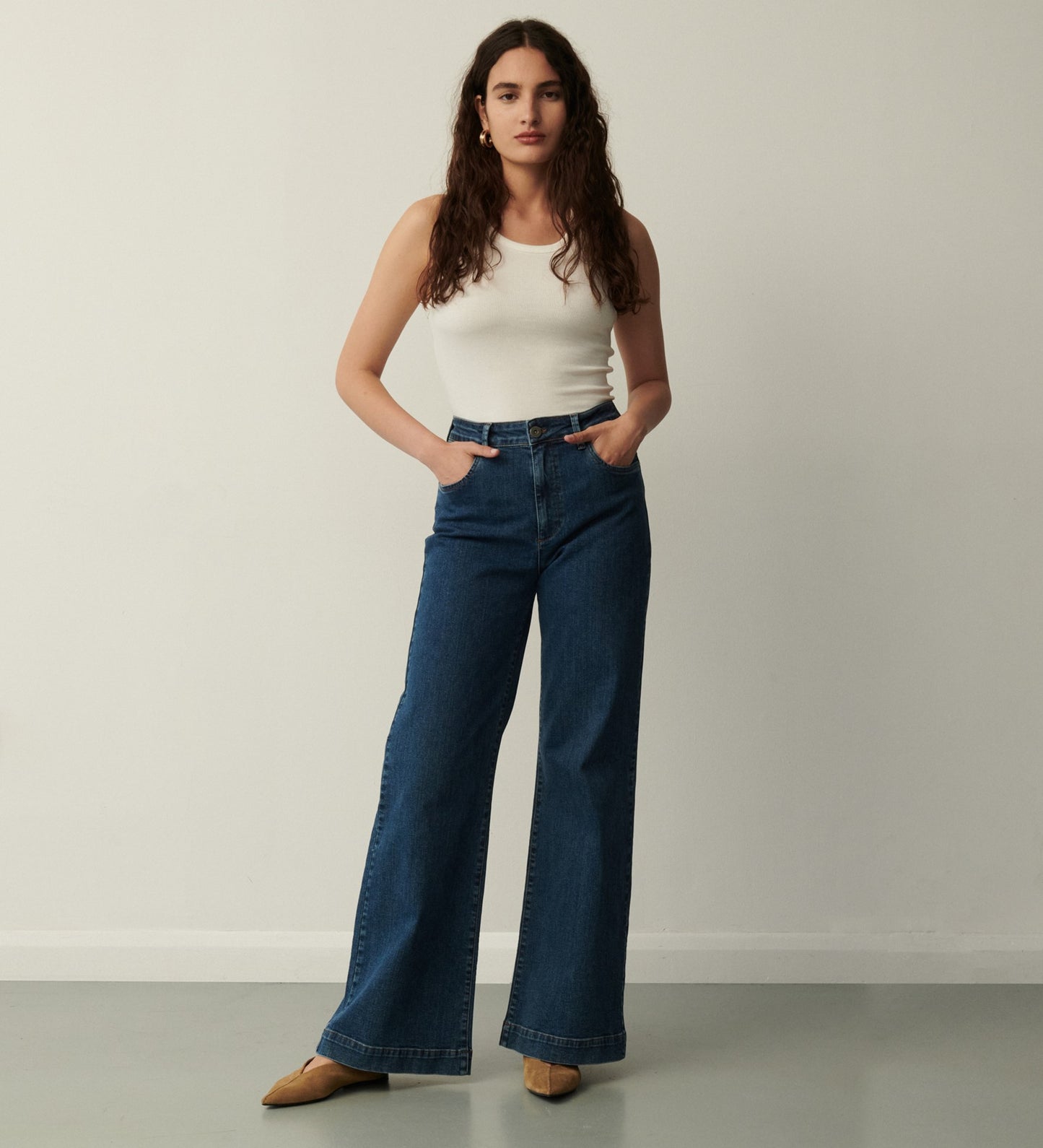 Gio Denim Blue Wide Leg Jeans