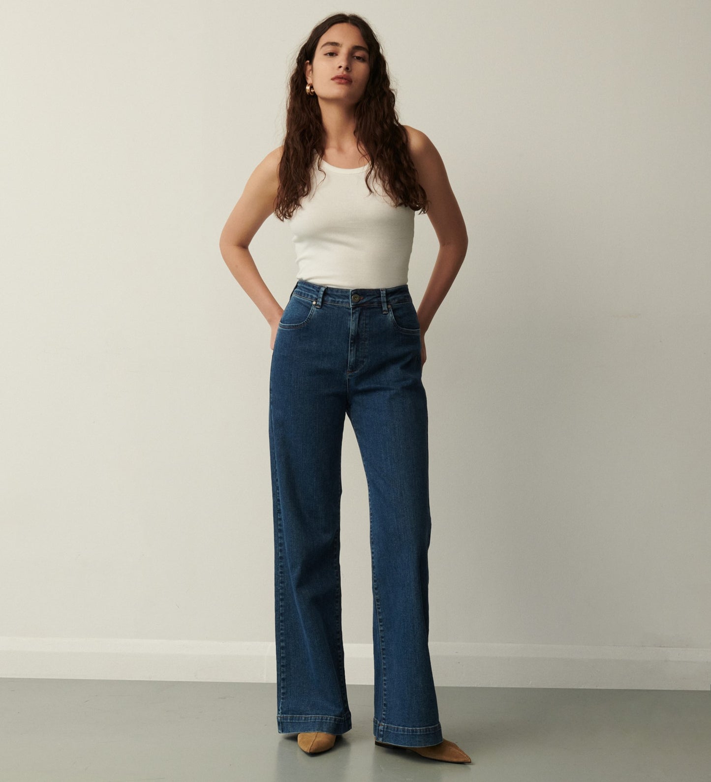 Gio Denim Blue Wide Leg Jeans