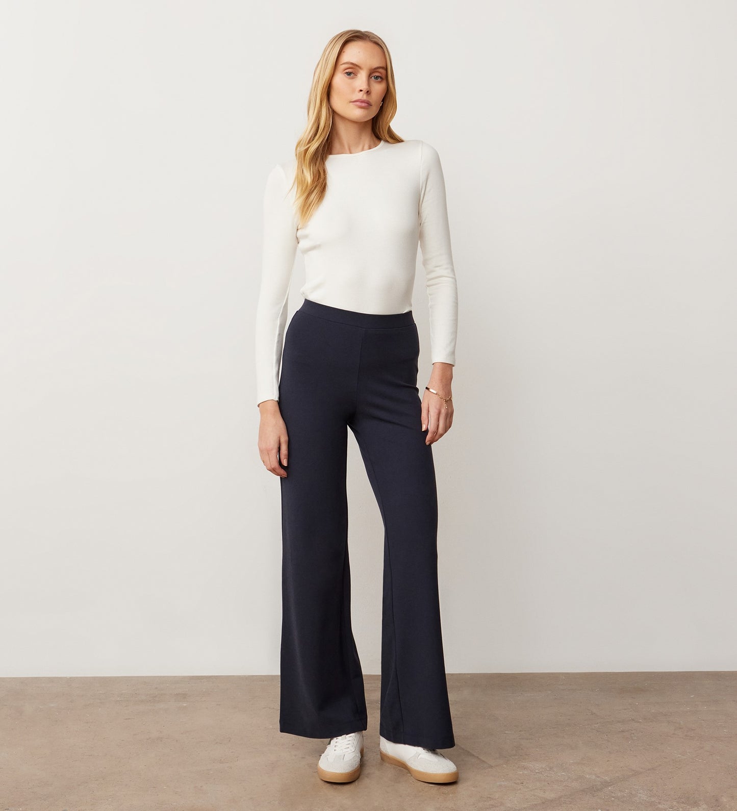 Reyna Navy Ponte Jersey Trouser