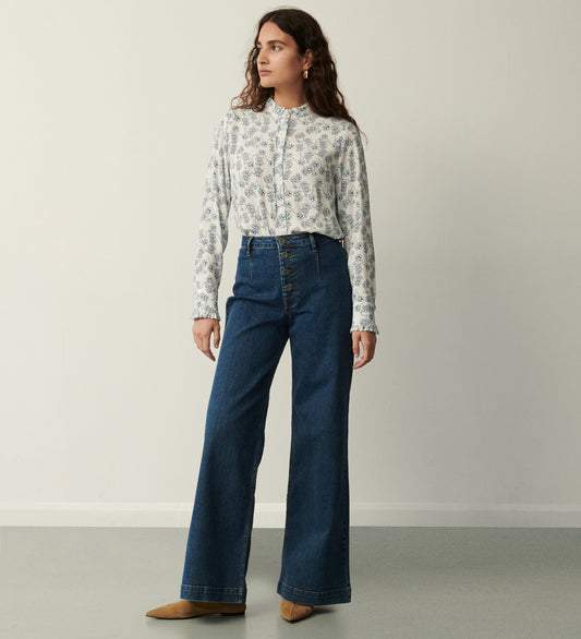 Tally Mid Blue Wide Leg Jeans