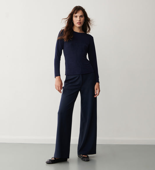 Frankie Navy Wide Leg Trouser