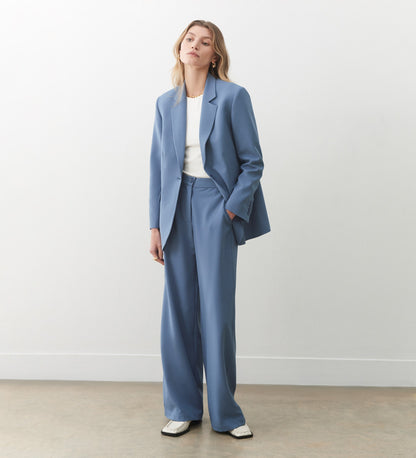 Kaden Blue Wide Leg Trouser