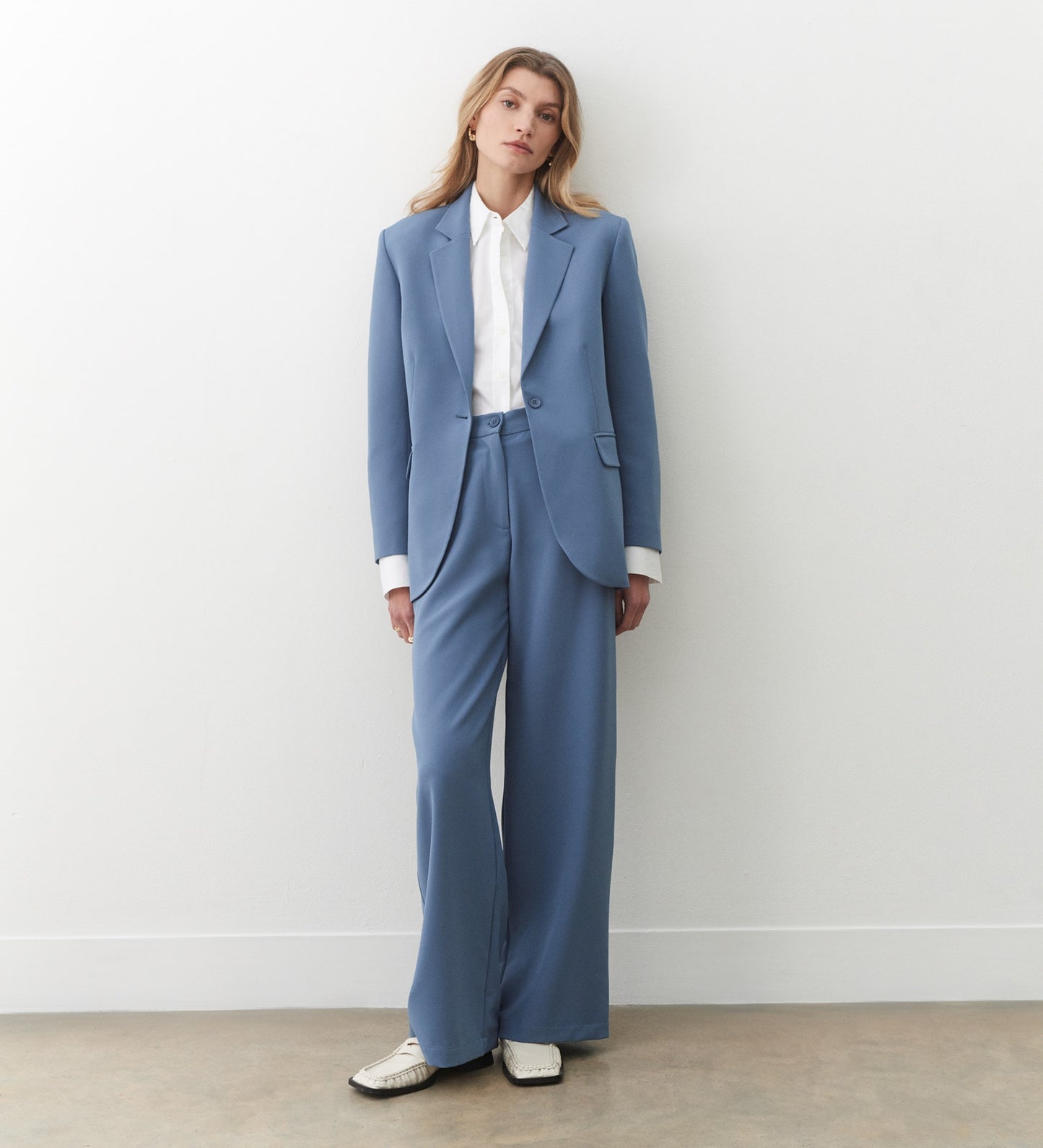 Kaden Blue Wide Leg Trouser