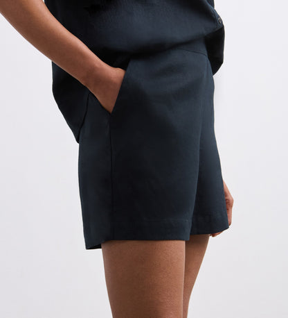 Ivy Black Linen Blend Shorts