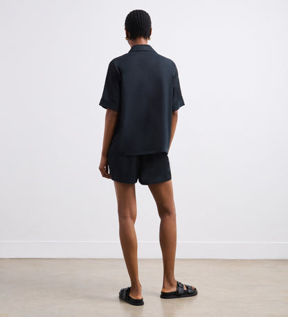 Ivy Black Linen Blend Shorts