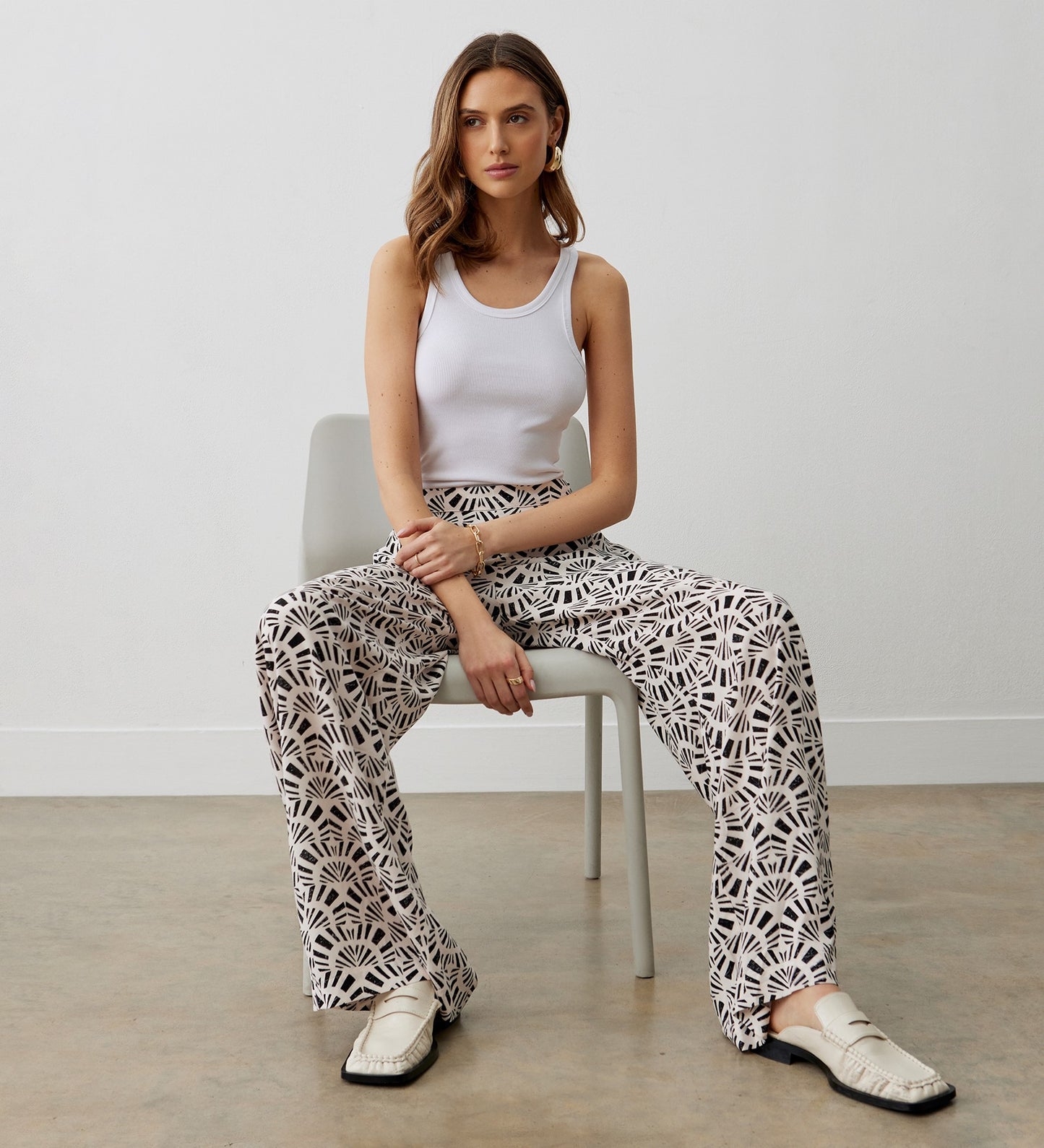 Nat Ivory Tile Trouser