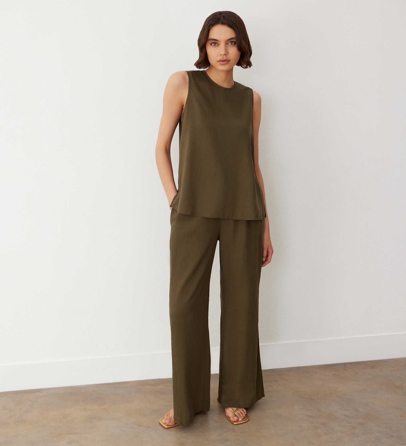 Drew linen wide leg pants best sale