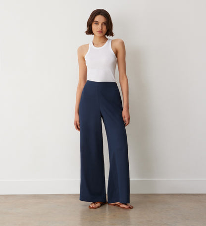 Nat Navy Wide Leg Trousers