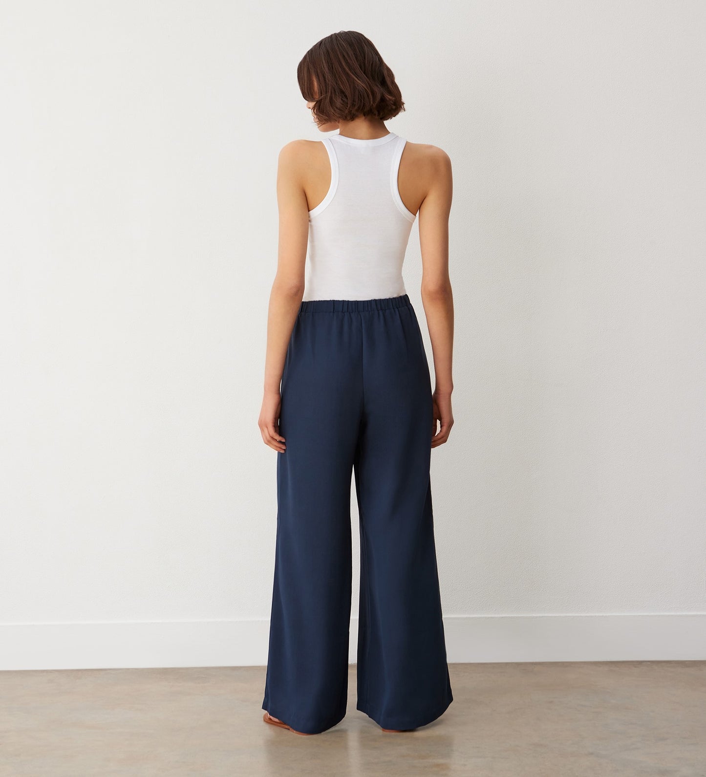 Nat Navy Wide Leg Trousers