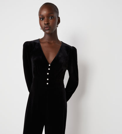 Posie Black Velvet Jumpsuit