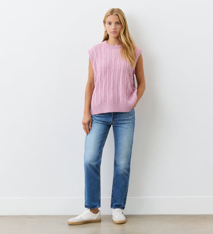 Primrose Pale Pink Crew Neck Knit Vest