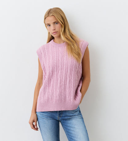 Primrose Pale Pink Crew Neck Knit Vest