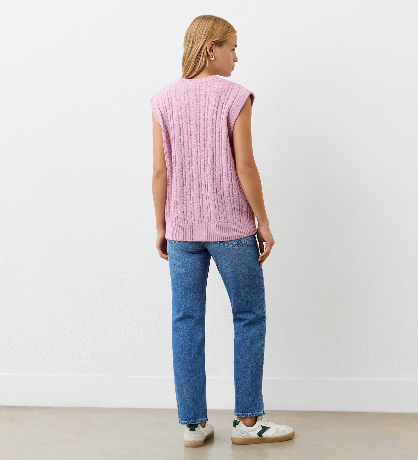 Primrose Pale Pink Crew Neck Knit Vest